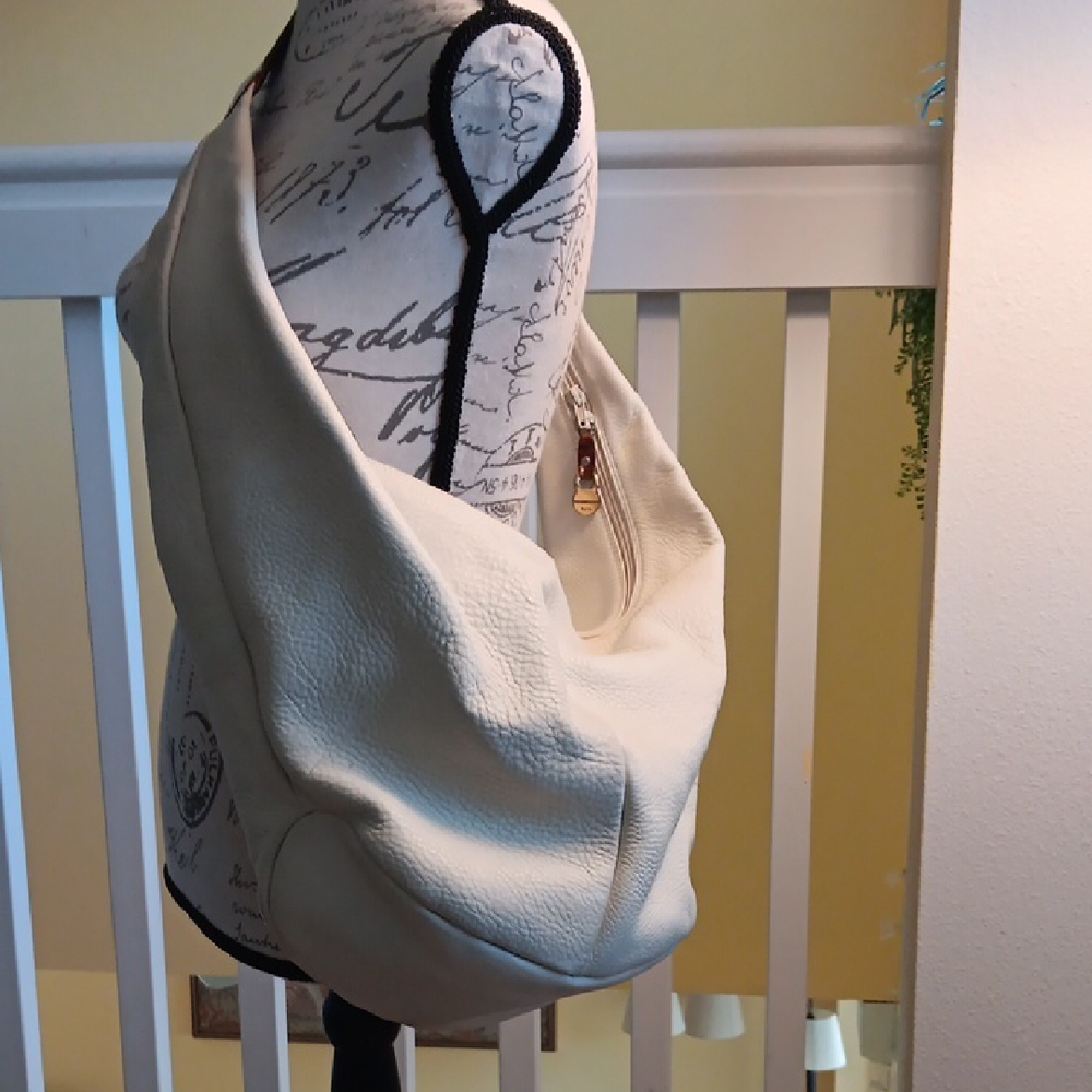 Furla Off-White Leather Hobo Bag